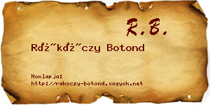 Rákóczy Botond névjegykártya